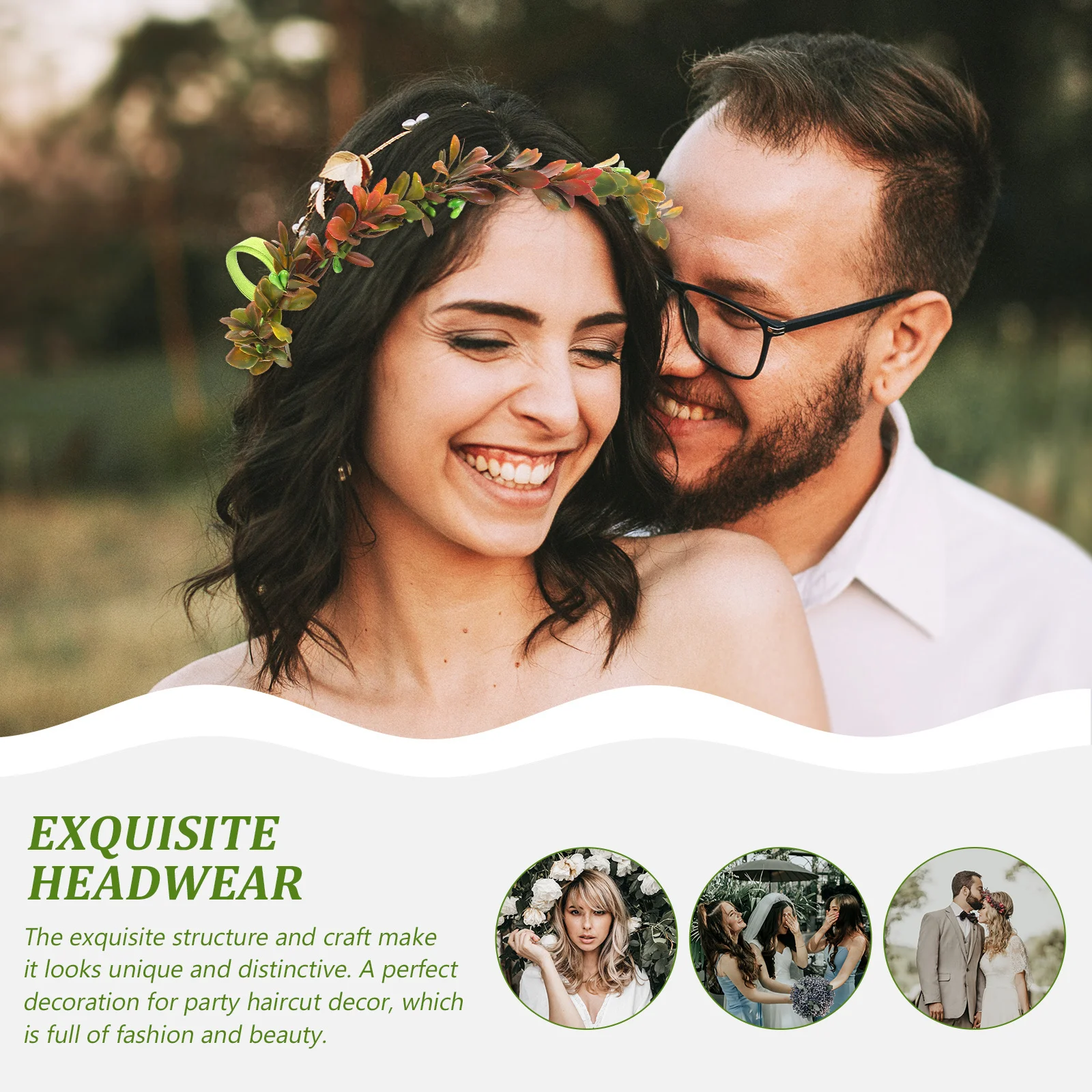 

Vintage Leaf Headdress Girls Hairband Unique Gradual Change Design Headwear Wreath Hairbands Hairband with Leaf