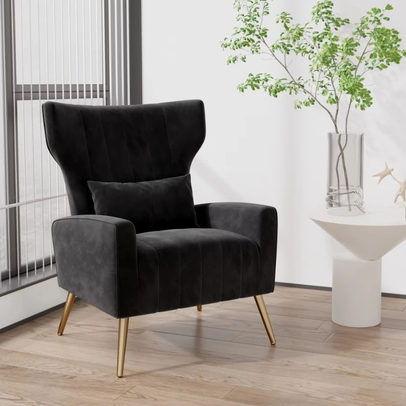 Modern handmade multifunctional chair, upholstered velvet fabric comfortable armchair