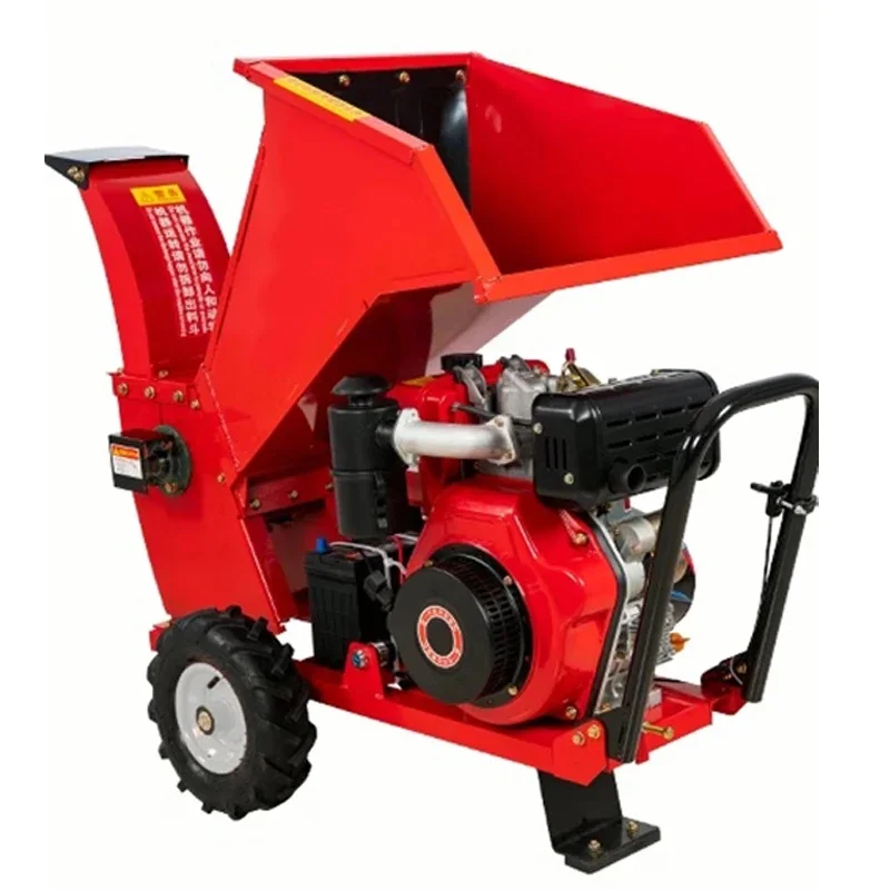 Wood Chipper Shredder Portable Hydraulic Wood Log Branch Chipper Industrial Barrel Shredder Electrically started diesel eng