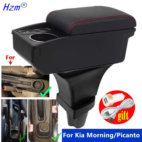Kia Morning Armrest box For Kia Picanto 자동차 팔걸이 상자 중앙 보관함 Boxcup 홀더 전용 개조 자동차 액세서리