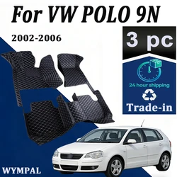 Custom Automotive Car Floor Mats For VW POLO 9N 2002 2003 2004 2005 2006 Auto Luxury Leather Men Women Car Mats Full Coverage