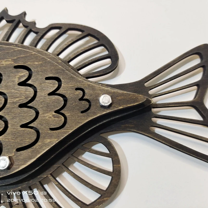 Wooden Ocean Fish Ornaments Indoor Creative Retro Wall Hanging Wood Carving Animal Wall Decoration Crafts