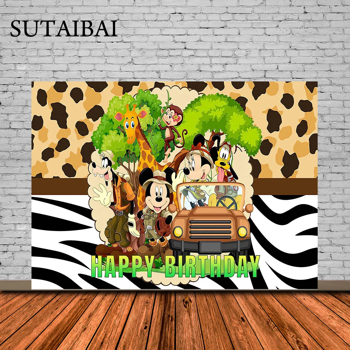 Safari Bối Cảnh Cho Sinh Nhật Mickey Đảng Jungle Safari Ảnh Nền Cho Chủ Đề Mickey Đảng Caketable Trang Trí Cho Bé