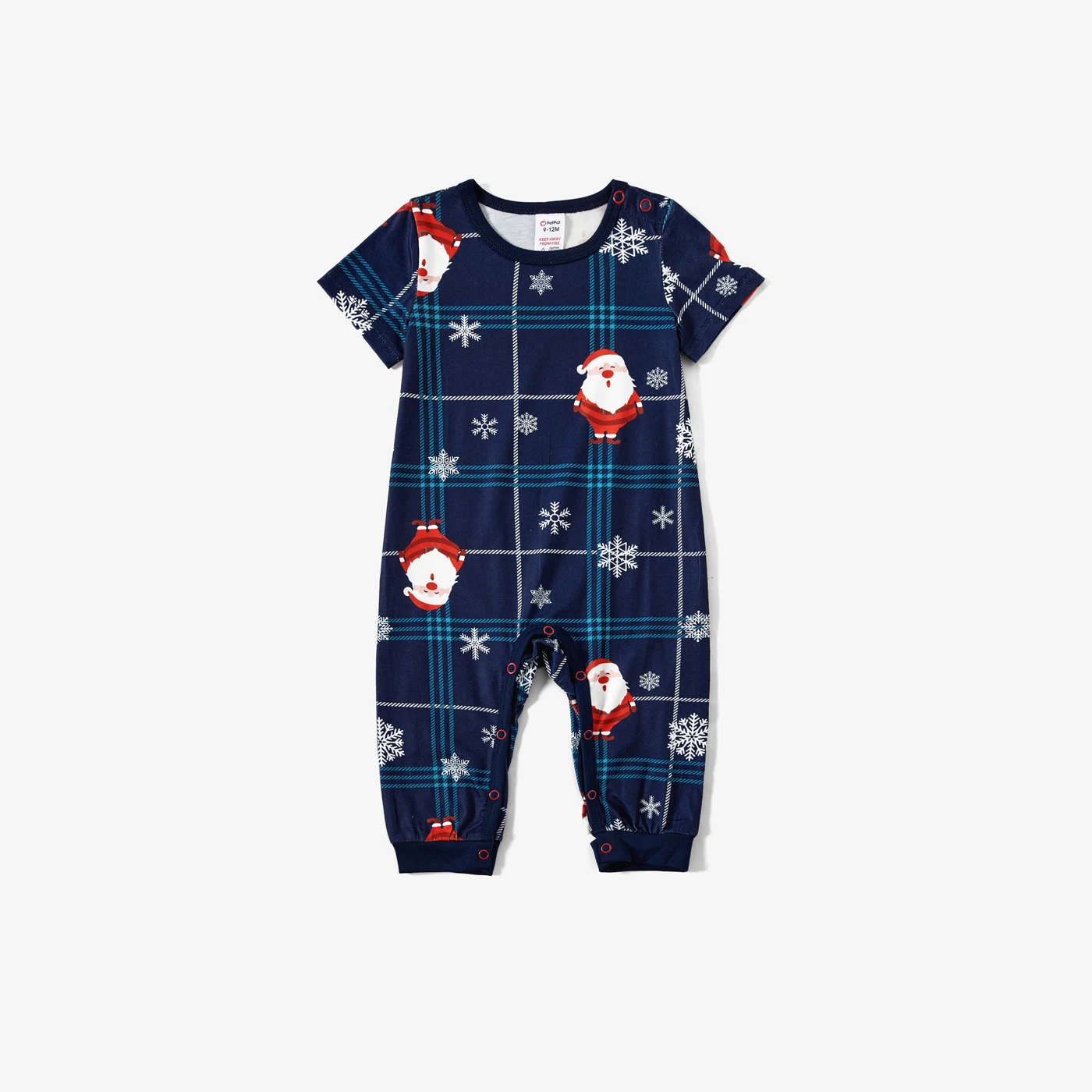 PatPat Christmas Santa & Snowflake Print Notched Collar button-down Shirt and Pants Family Matching Pajamas Sets