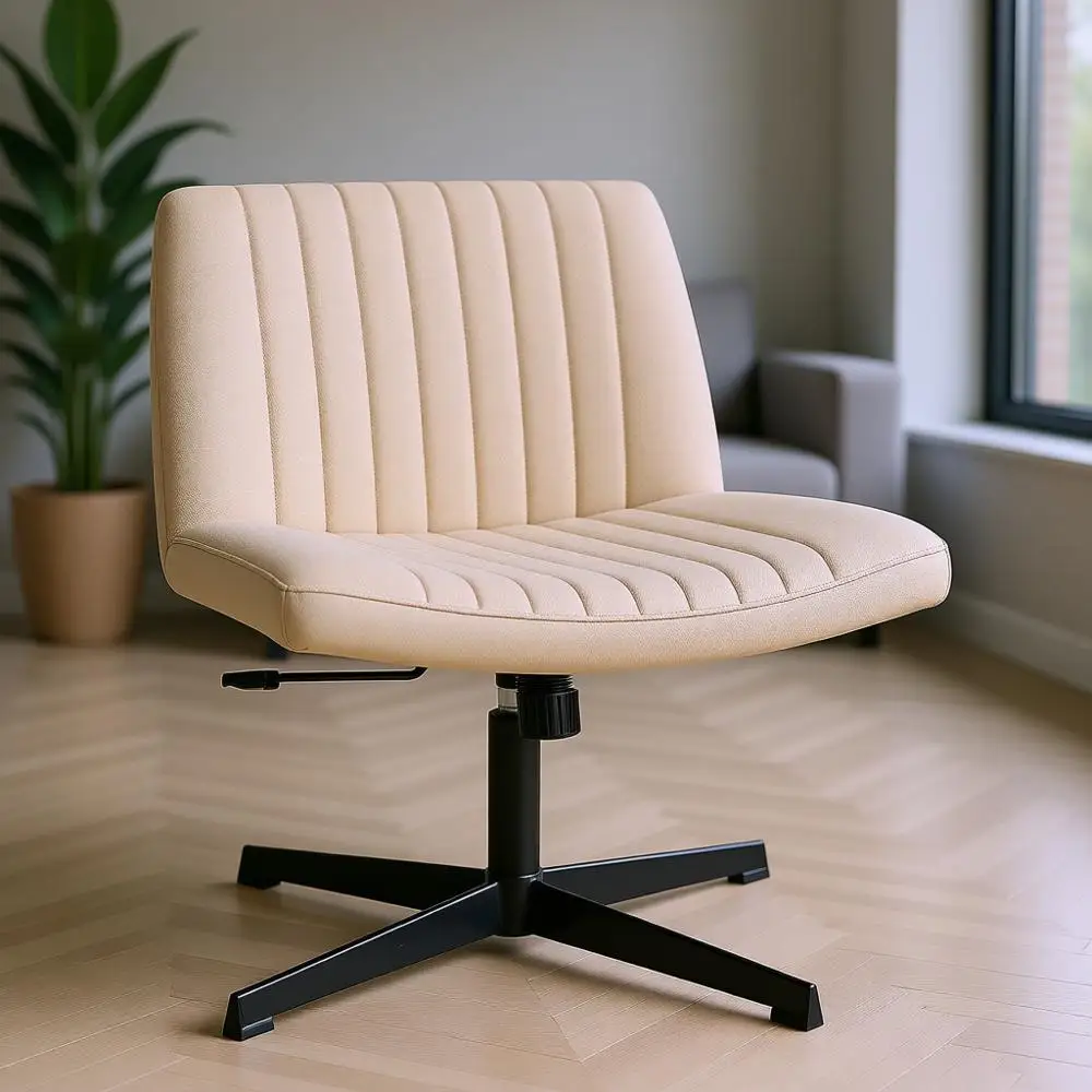 

Эргономичное офисное кресло с поворотным механизмом, регулируемое, без подлокотников, с формованной спинкой и широким сиденьем для работы за компьютером или домашнего офиса