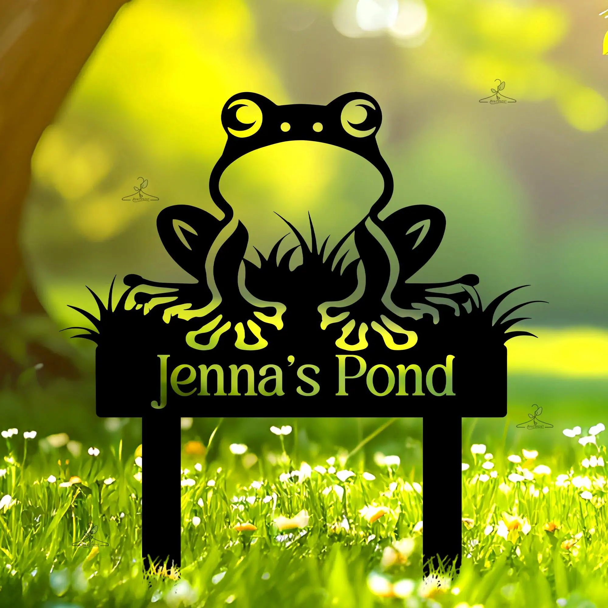 

Personalized Frog Garden Sign Custom Metal Pond Decor Outdoor Frog Plaque Gardener Gift Frog Pond Decor Nature Lover Gift