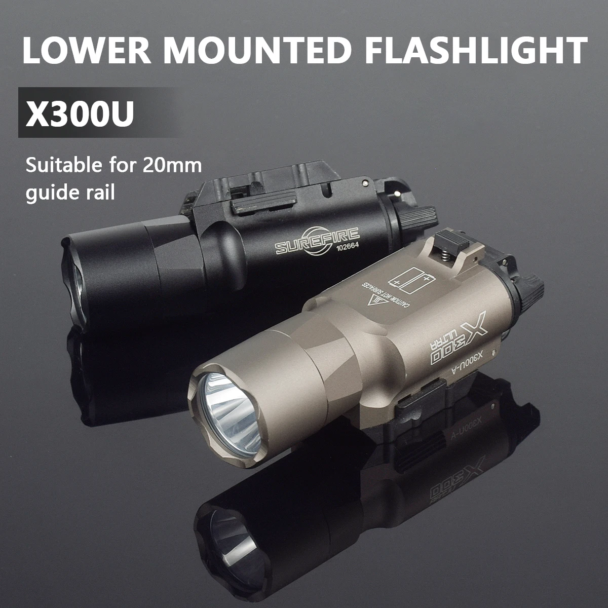 エアソフトトレーサーシュアファイア X300 X400 懐中電灯戦術 LED ライトフィット 20 ミリメートルレールユニットスピット 14 ミリメートル CCW/10 ミリメートル CW ファイアアクセサリー