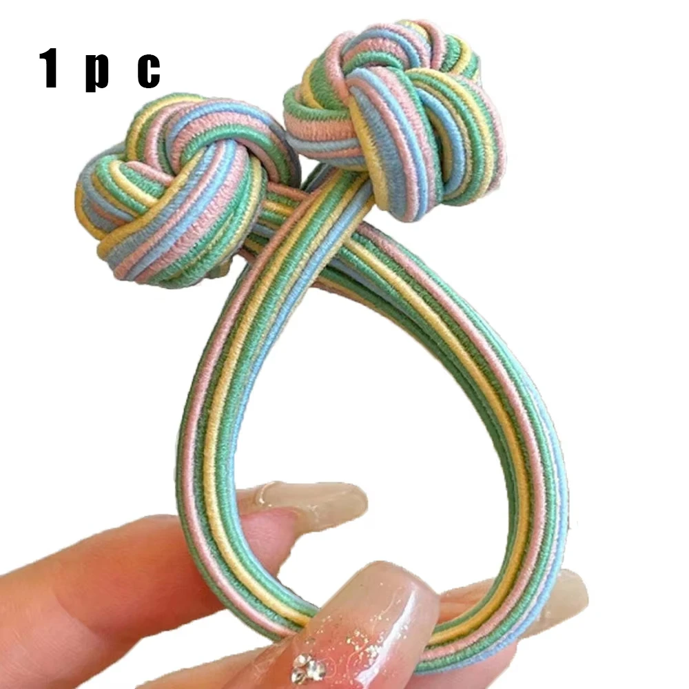 1/5er-Pack koreanischer Stil, weicher elastischer Haargummi für hohe Pferdeschwänze, Haarschmuck für Damen, geknoteter Haargummi, modisch – Detail 8