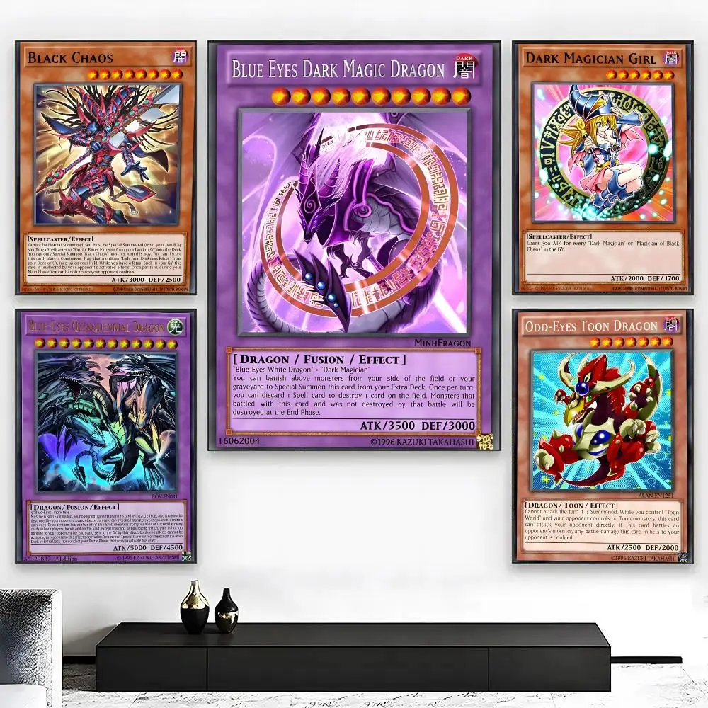Yu Gi-Oh Trading Card Game Poster High Quality Bedroom Living Room Aesthetic Wall Decoration Painting Stickers Gift