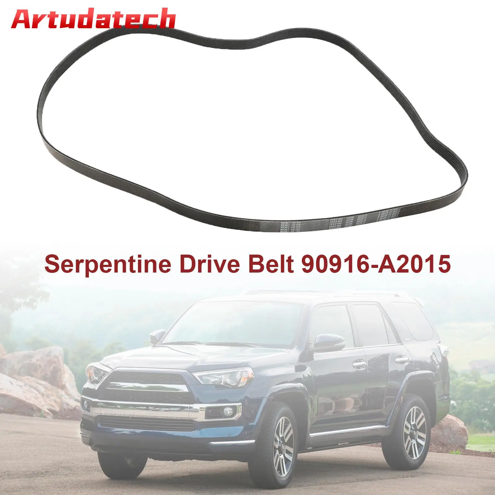 Artudatech Engine Serpentine V-Belt 90916-A2015 For Toyota 4Runner FJ Cruiser Tundra 4.0L