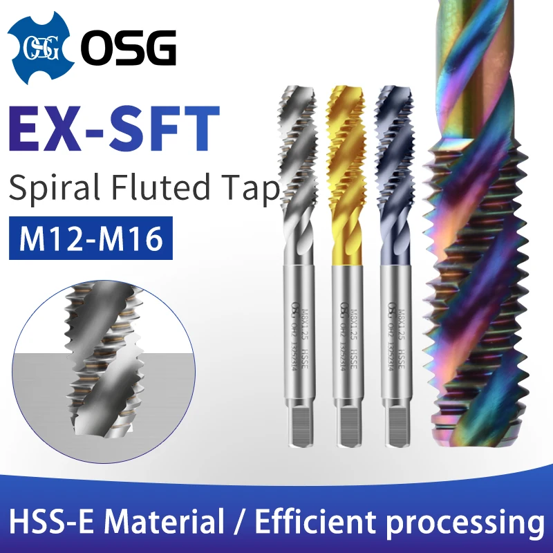 

1 шт. Японский стандартный спиральный метчик OSG JIS M12-M16 без покрытия/TC50/TIN/TICN M12 M14 M15 M16 для машинной нарезки резьбы