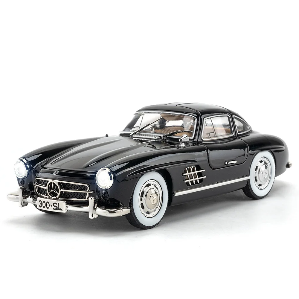 1:24 Mercedes-Benz 300SL Vintage car Alloy Car Model Sound and Light Pull Back Children\'s Toy Collectibles Birthday gift C331