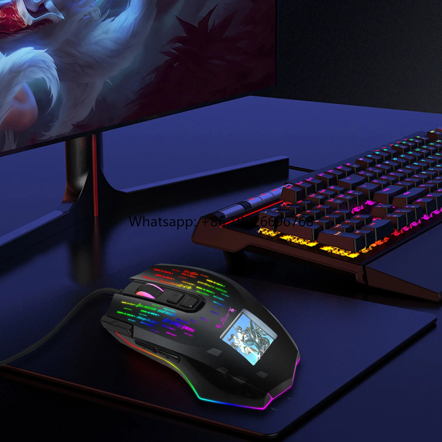

Cheap Magic Display Screen Computer Mouse Ergonomic Computer Mouse Gamer RGB Gaming Mouse J500 manufacturer