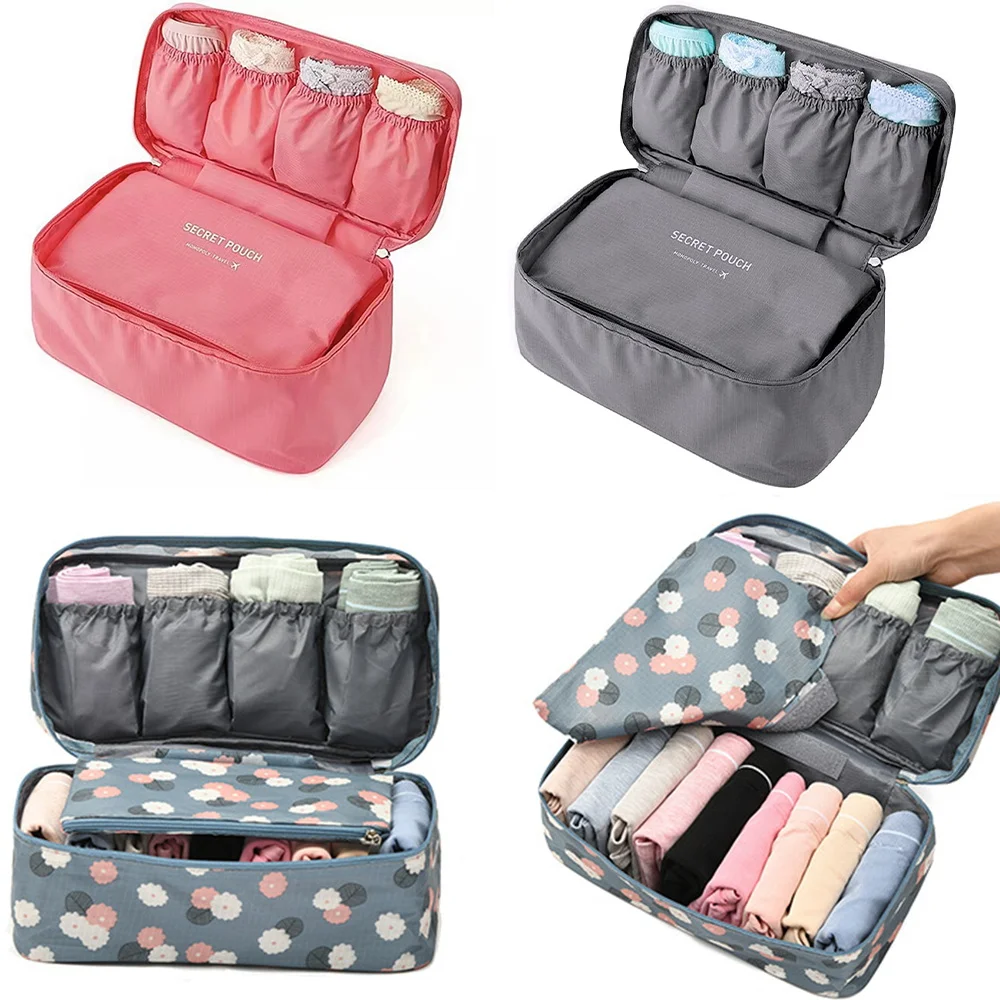 

Multifunctional Toiletry Organizer Underwear Bra Finishing Bag Space Saver High Capacity Cosmetics Bags Waterproof Travel Box