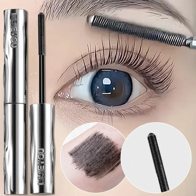 1pc Waterproof Long-lasting Curling Spiral Brush Head Mascara Lasting Easy To Apply Lash Thick and Voluminous Steel Tube Mascara