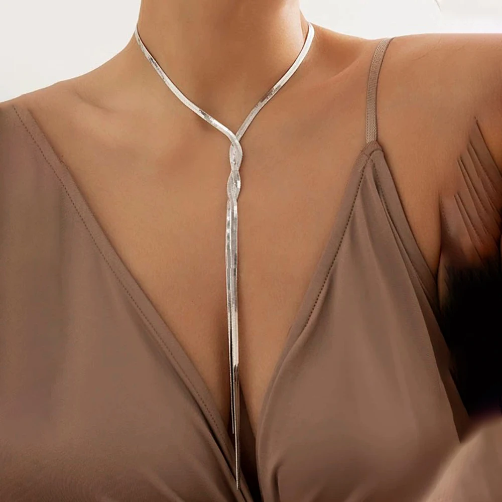 Stainless Steel Necklace Trendy New Fashion Blade Chain Necklace For Women Jewelry Dinner Party Luxury Party Gift Recommendation