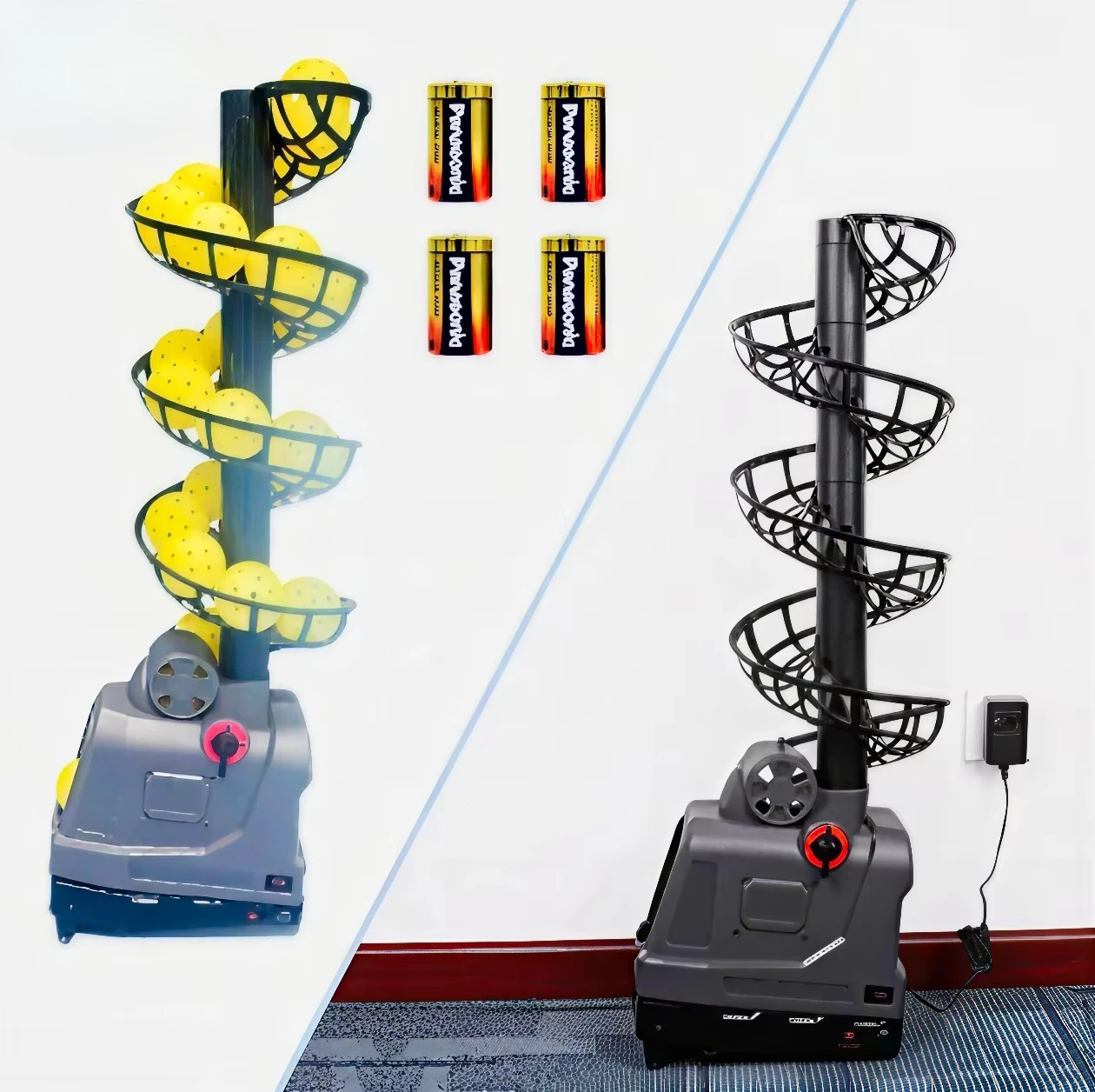 

Портативное профессиональное двойное спортивное тренировочное оборудование, регулируемая скорость мяча, частота, машина для тенниса и пиклбола