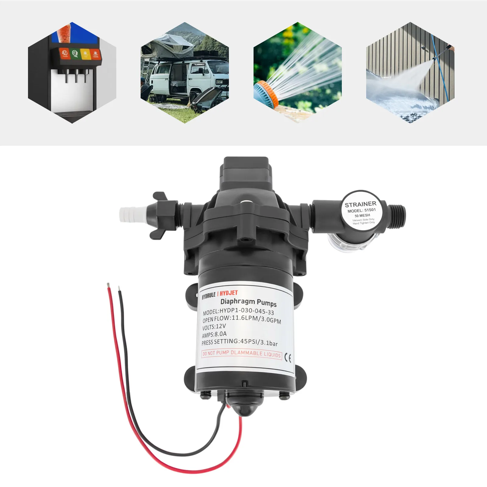 

12v Diaphragm Self-Priming Pump - Dc Water Diaphragm Pump with 1/2 "Npt Threaded Hole