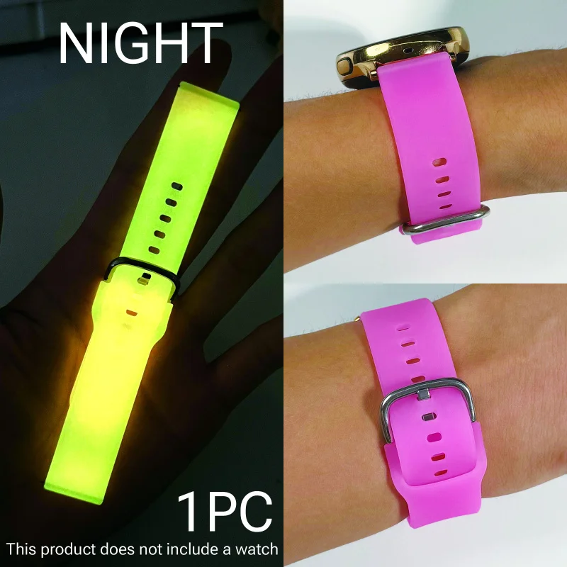 Pasek fluorescencyjny z interfejsem 18mm/20mm/22mm do Samsung Galaxy Watch 7, zamiennik paska do zegarków Huawei/Huami/Garmin — zdjęcie produktu 4