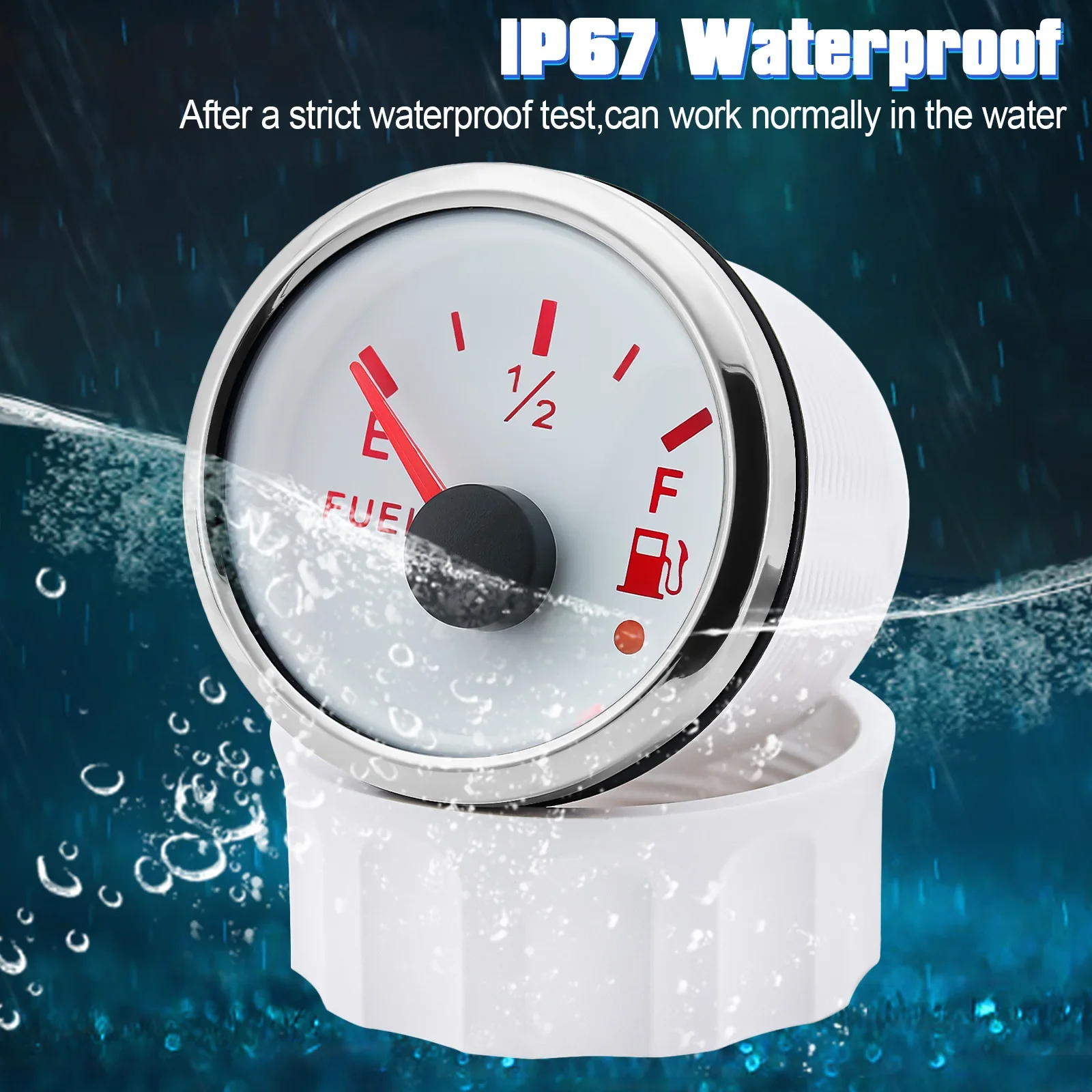 240-33OHM Fuel Level Gauge with Oil Liquid Tank Fuel Level Indicator Sensor 100mm-550mm Waterproof Fuel Gauge Red Backlight