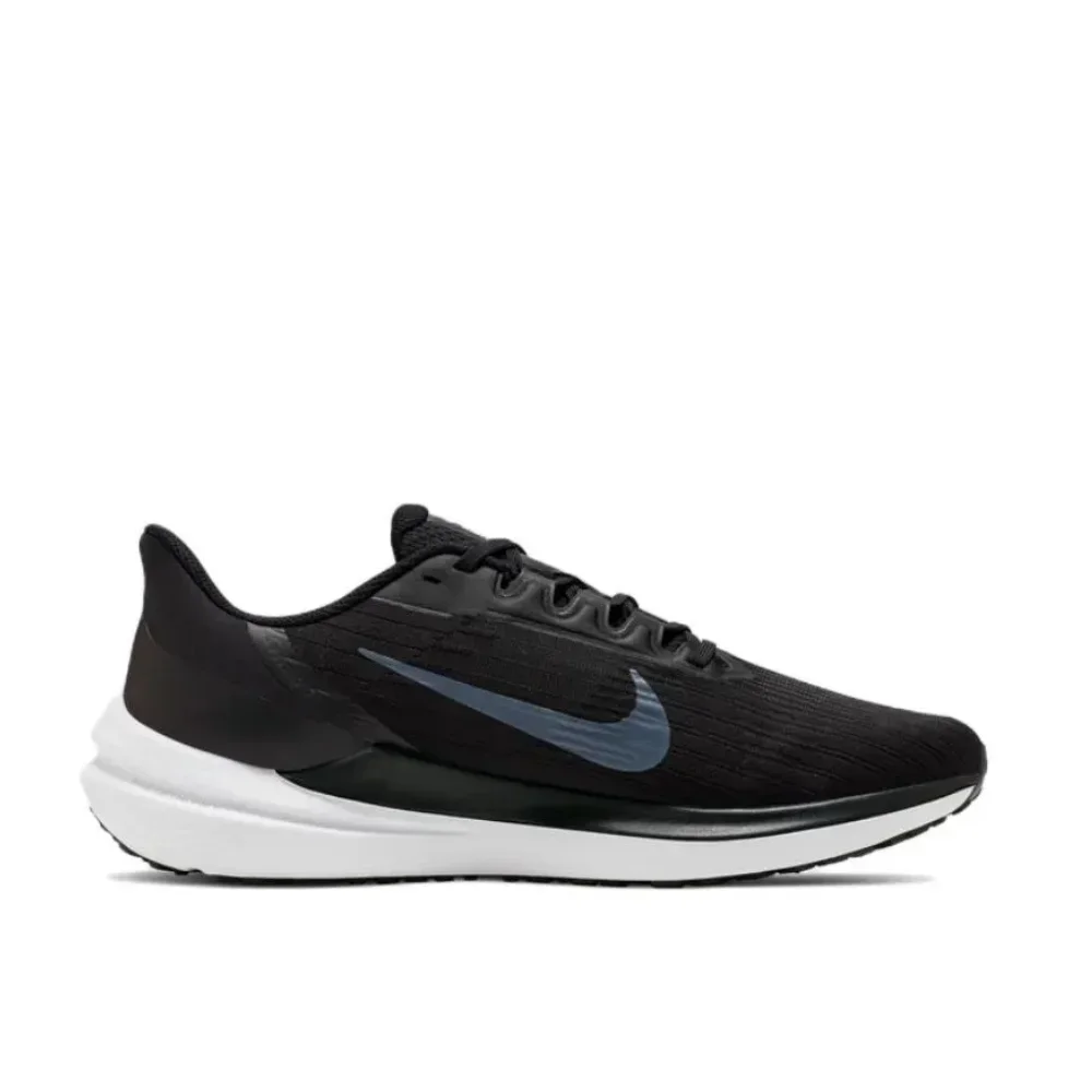 Nike Zoom winflo 9 fashion low top running shoes comfortable shock absorbing men's black and white matching color