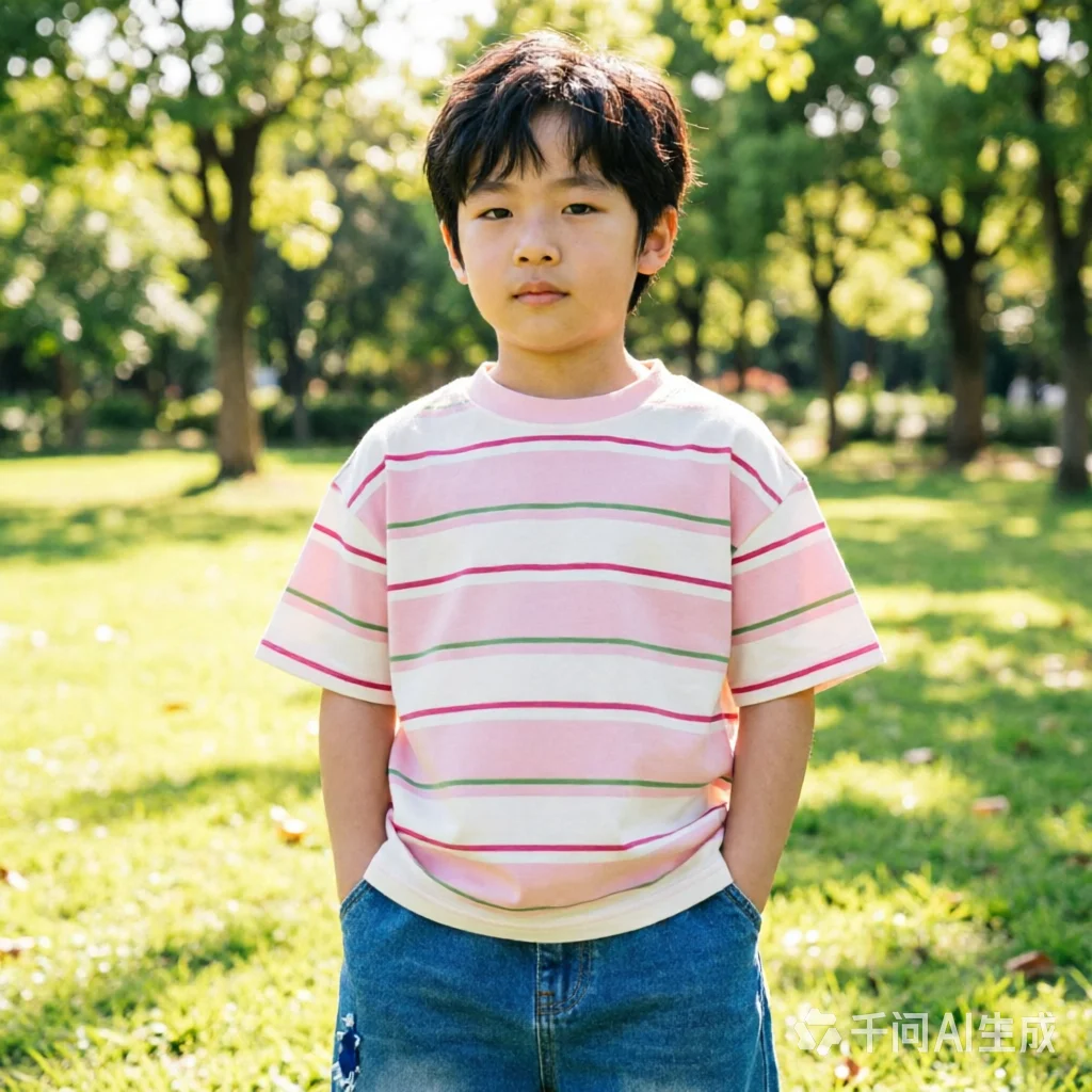 Boys and Girls Short Sleeve T-shirt Summer New Children's Striped Round Neck Half Sleeve Top