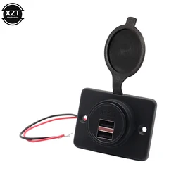 Universal 12-24V 4.1A Dual USB Charger Power Socket Adapter Charging Panel Mount for Motorbike Car Boat ATV UTV Camper Caravans