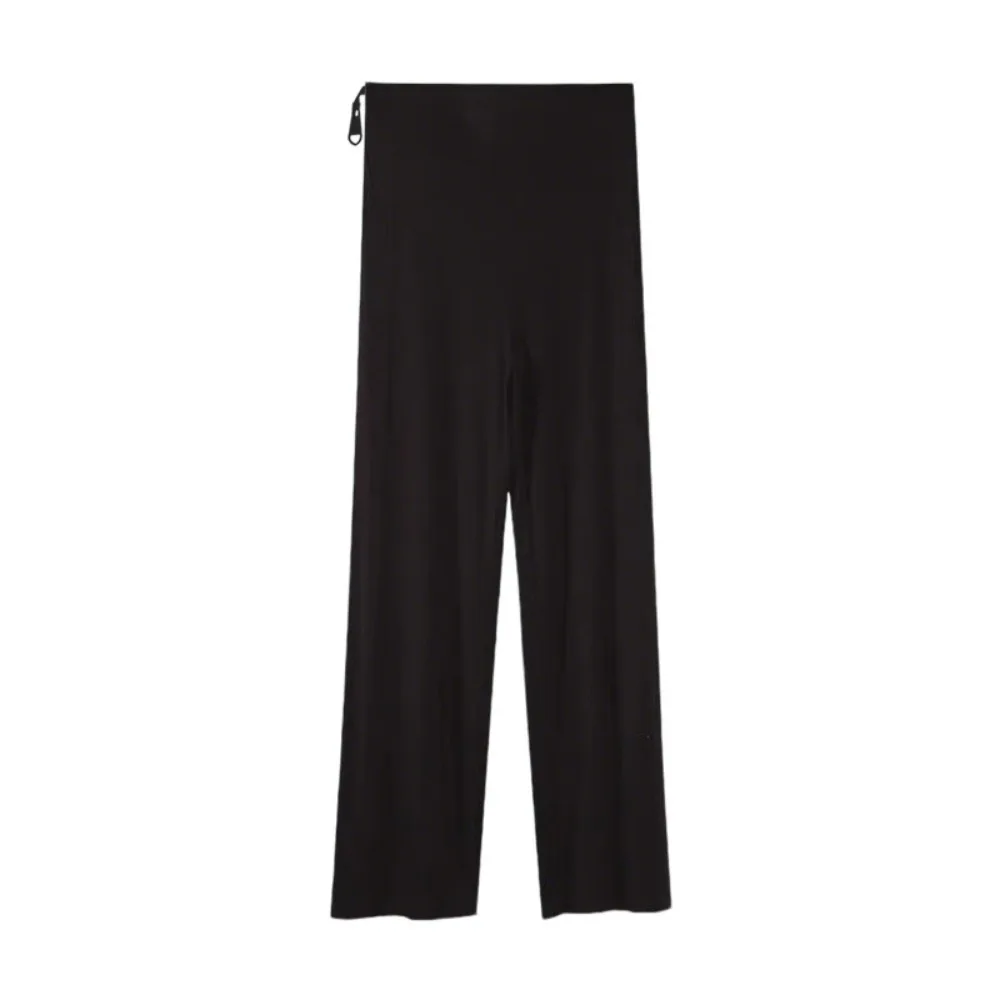 

High Waist Pregnancy Trousers Plus Size Breathable Women's Maternity Pants Lightweight Modal Wide Leg Pants Home Wear