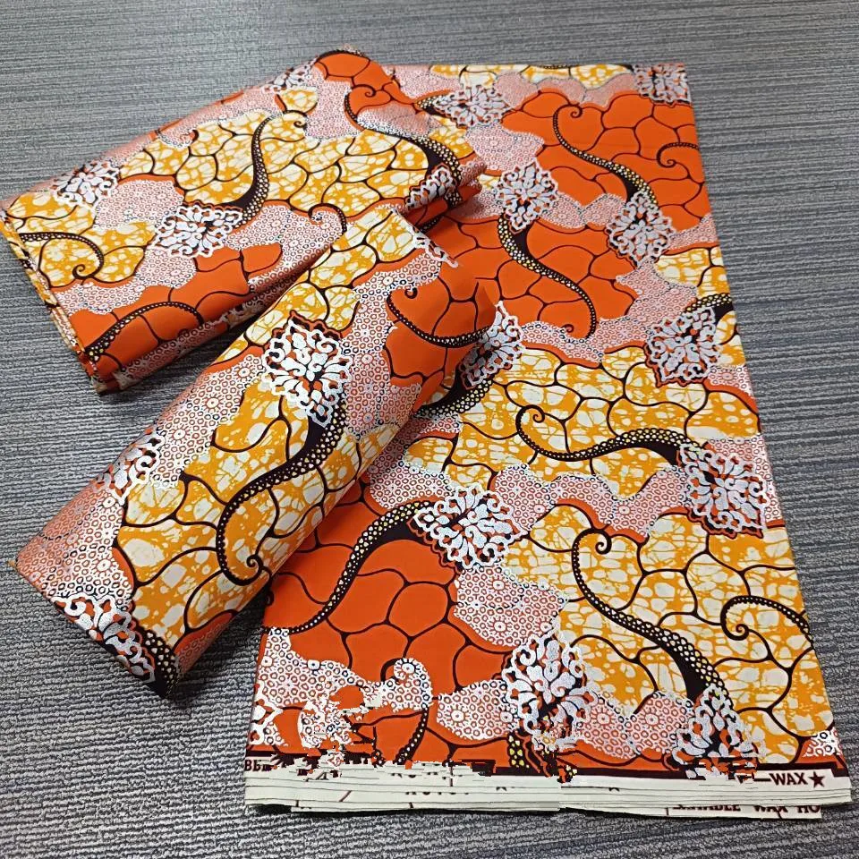 2022 New Hot Sale African Wax Fabric Cotton Material Nigerian Ankara Block Prints Batik Dutch High Quality Sewing Cloth