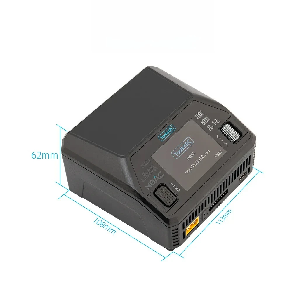 2025 gran oferta ToolkitRC M8AC cargador equilibrado multifuncional AC200WDC600W @ 20A carga rápida 65W 8S