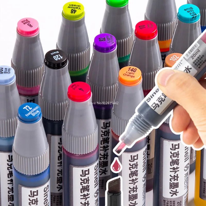 Marker Replenishing Liquid Universal Touch Marker Water Filling Liquid Alcohol Oily 24 Color 36 Color 48 Color 60 Color Ink