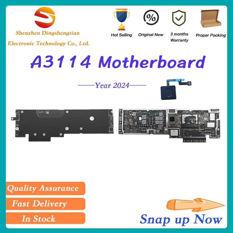 Tested Replacement A3114 Logic Board 8G 16G 32G 500G 1TB 2TB For MacBook Air M3 15'' 2024 Motherboard EMC 8612 Original New