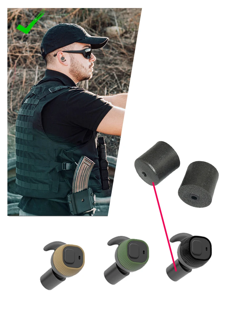 EARMOR Shooting Concha Foam Earplugs Tactical Headphones Replacement Earplug Accessories, Accessories for M20/M20T