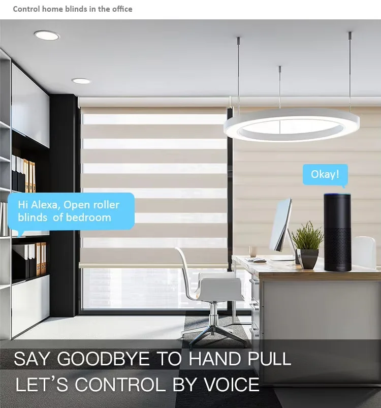 High Quality Blackout Waterproof Motorized Smart Control Cordless Day And Night Zebra Roller Blinds For Window