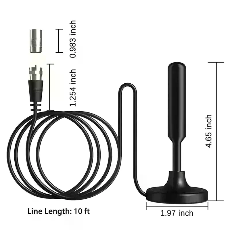 1Pcs Long Range Signal Receiver Amplifier Antenna For Digital TV Indoor Signal Amplifier 720P 1080P Antenna With Adapter