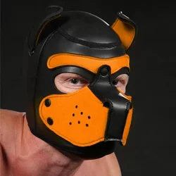 Puppy Cosplay Costumes of L Code Brand New Increase Large Size Padded Rubber Full Head Orange Black Hood Mask for Dog Roleplay