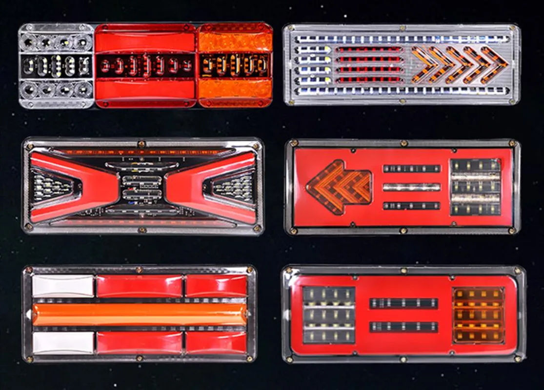 12 فولت/24 فولت LED مقطورة شاحنة الذيل الضوء، مقاوم للماء وقف بدوره إشارة الفرامل عكس وقوف السيارات تحذير الضوء #5