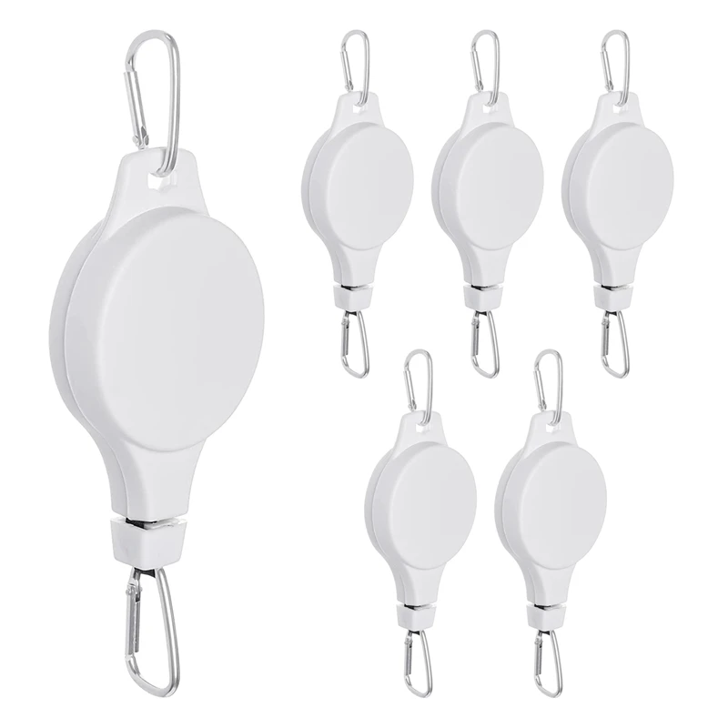 

12 Pack Plant Pulley Retractable Hanger Easy Reach Plant Pulley Adjustable Height Wheel For Hanging Plants Indoor White