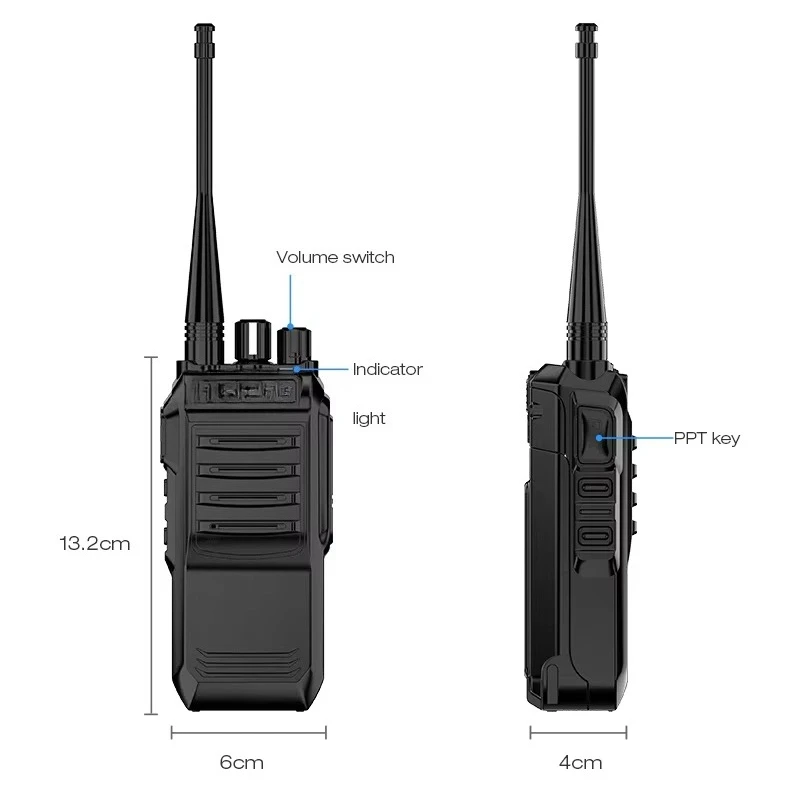 T3000 Walkie Talkie 5W Two Way Radio UHF Handheld Transceiver HAM Radio Portable Long Distance 2200mAh Battery IPX-2
