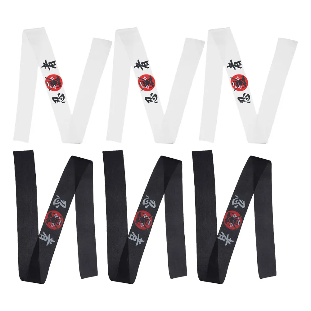 

6 Pcs Japanese Headband Samurai Hat Bandana Karate Hairband Sweatbands Polyester Running Style