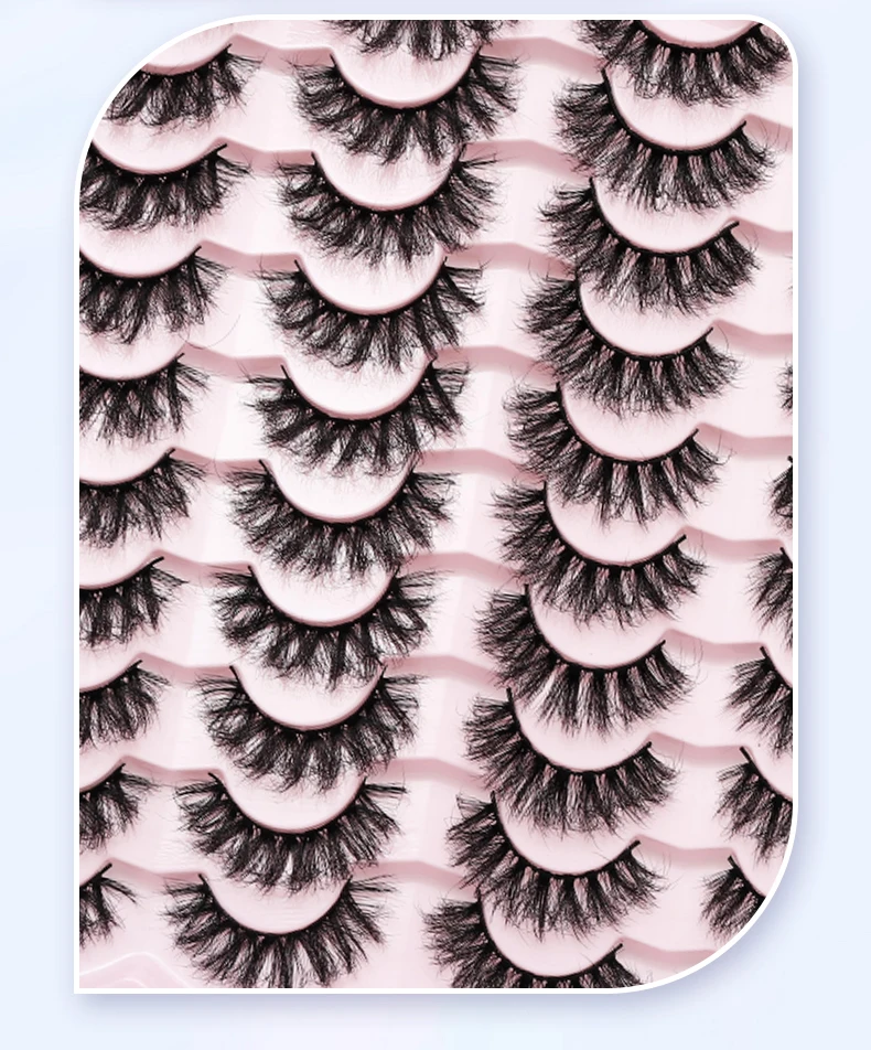 DINGSEN 20 Paar 3D-Wimpern aus Kunstnerz, dicke, wiederverwendbare Wimpern, flauschige Wimpern, Cosplay, Schönheits-Make-up, falsche Wimpern – Detail 5