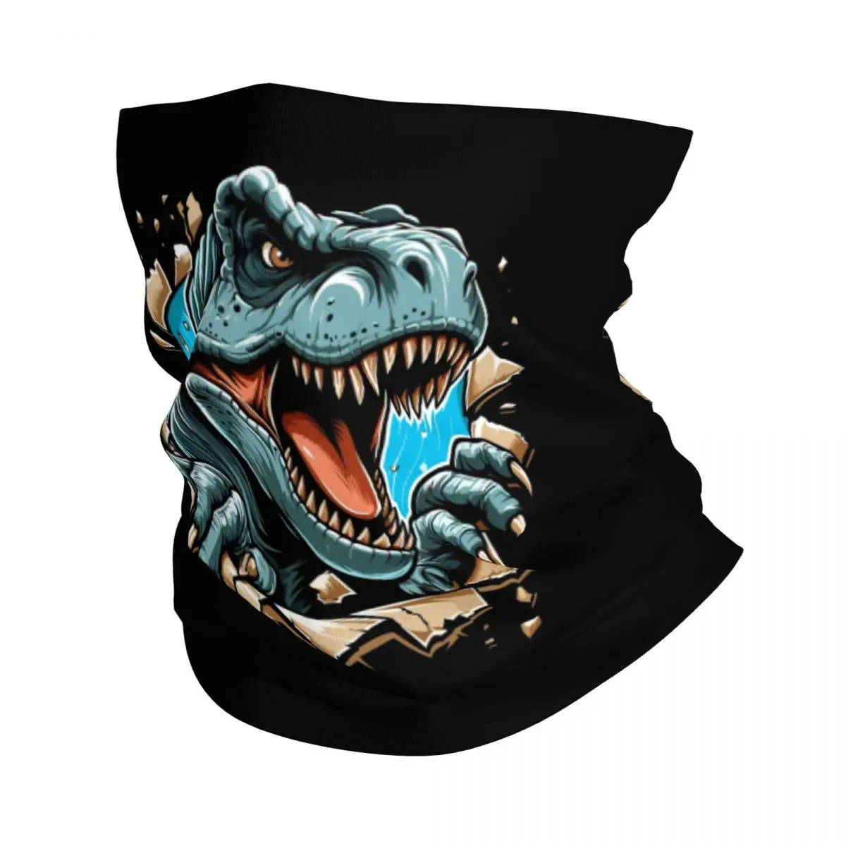 Custom Wild T-rex Dinosaur Roars Bandana Neck Gaiter for Hiking Cycling Women Men Wrap Scarf Balaclava Warmer Face Scarf Cover