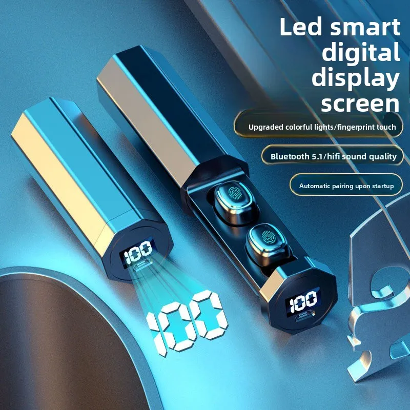 

New wireless bluetooth headset LED digital display in-ear stereo Android long battery life standby