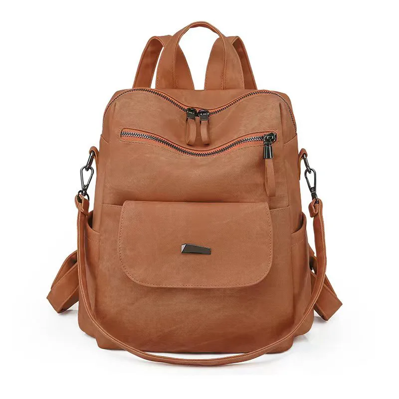 New Hot PU Leather Backpack Purse for Women Fashion Multipurpose Design Handbag Ladies Shoulder Bags Travel Backpack