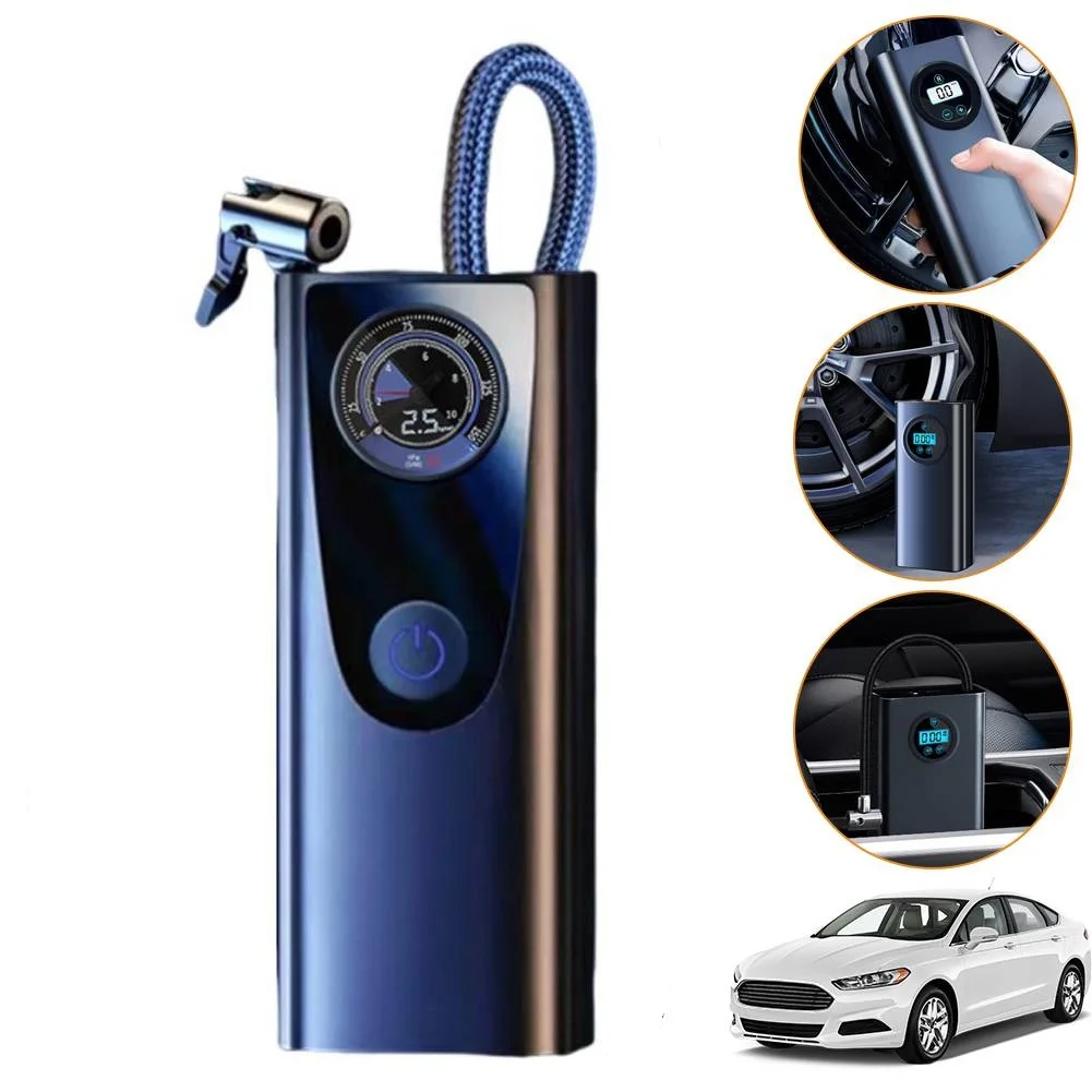 

12 В портативный воздушный компрессор с цифровым дисплеем, электрический накачиватель шин, беспроводной ручной автомобильный воздушный насос для шин для мотоцикла, автомобиля, велосипеда