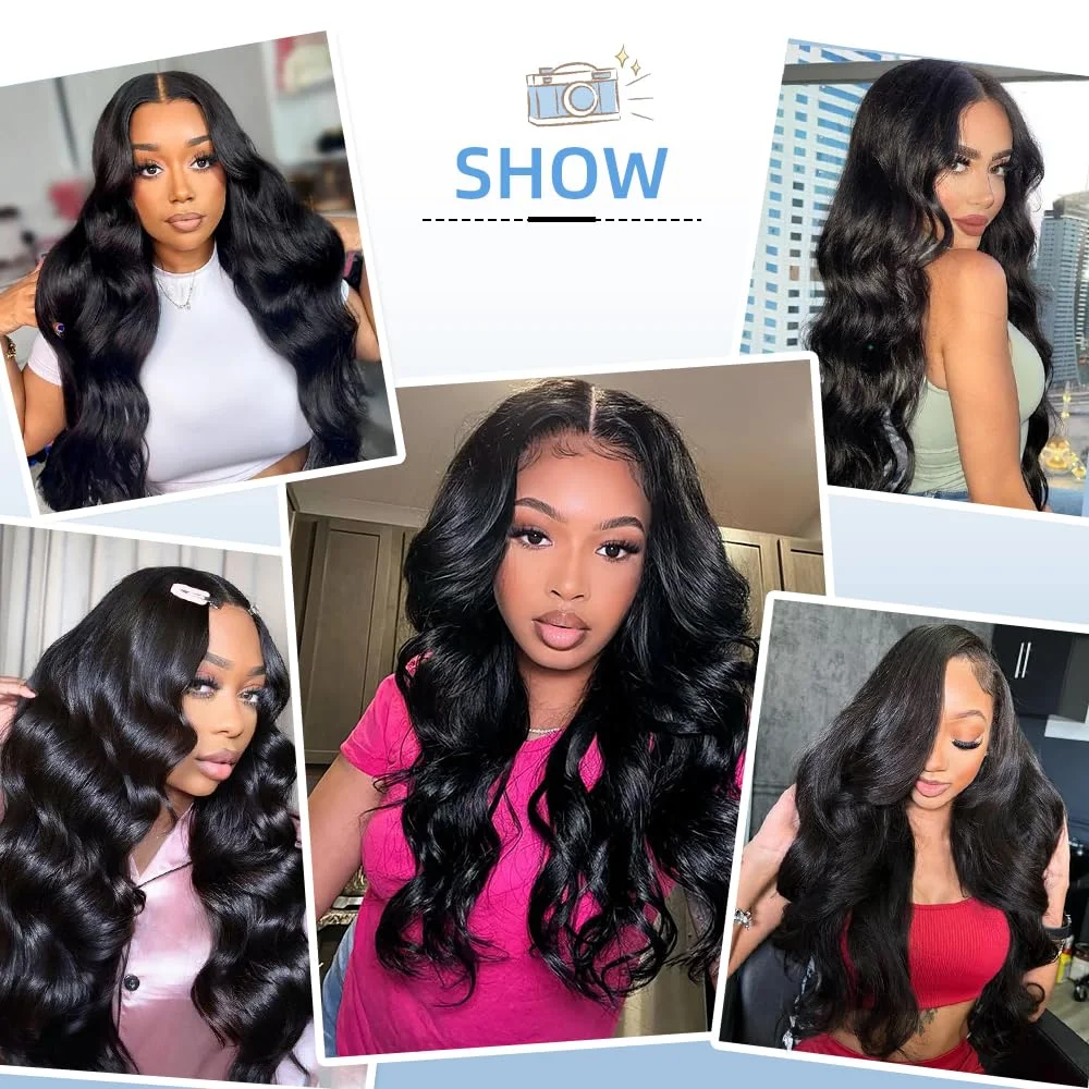 200 Density Body Wave 13x4 360 HD Transparent Lace Front Human Hair Wig 13x4 13x6 Lace Frontal Wigs For Women Pre Plucked image 4