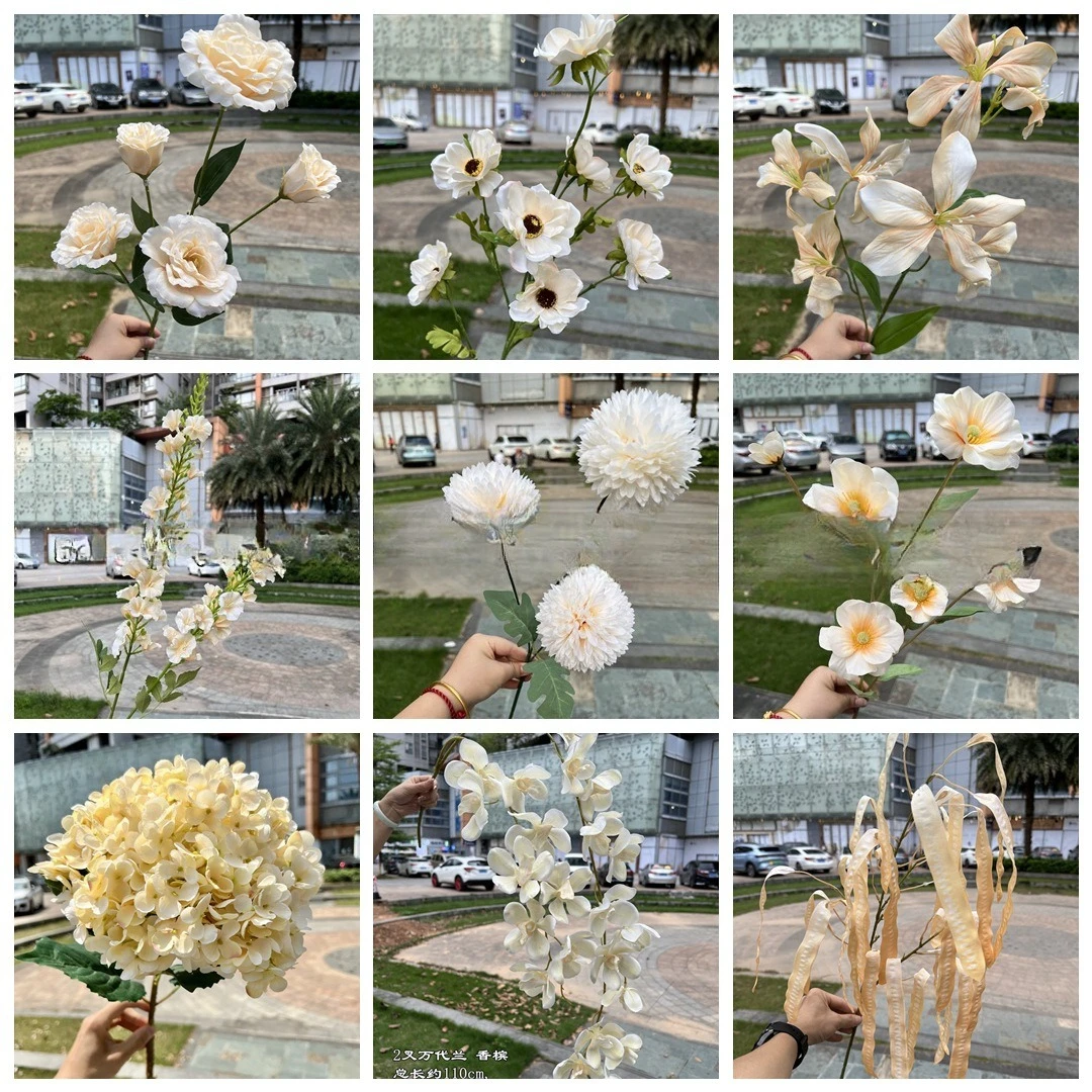 

New Champagne-Colored Artificial Wedding Flowers | Hydrangea Rose Wedding Pathway Soft Faux Flowers