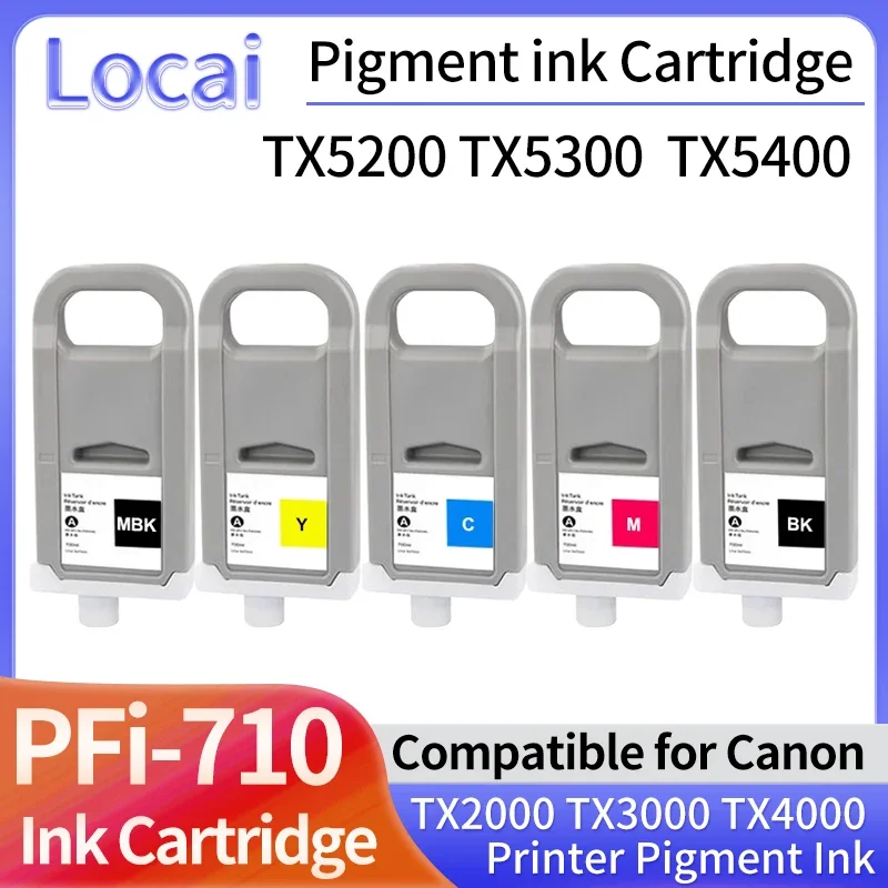 PFI-710 PFI 710 Ink Cartridge Compatible For Canon TX2000 TX3000 TX4000 Printer with Pigment Ink PFI710 MBK C M Y BK 700ML