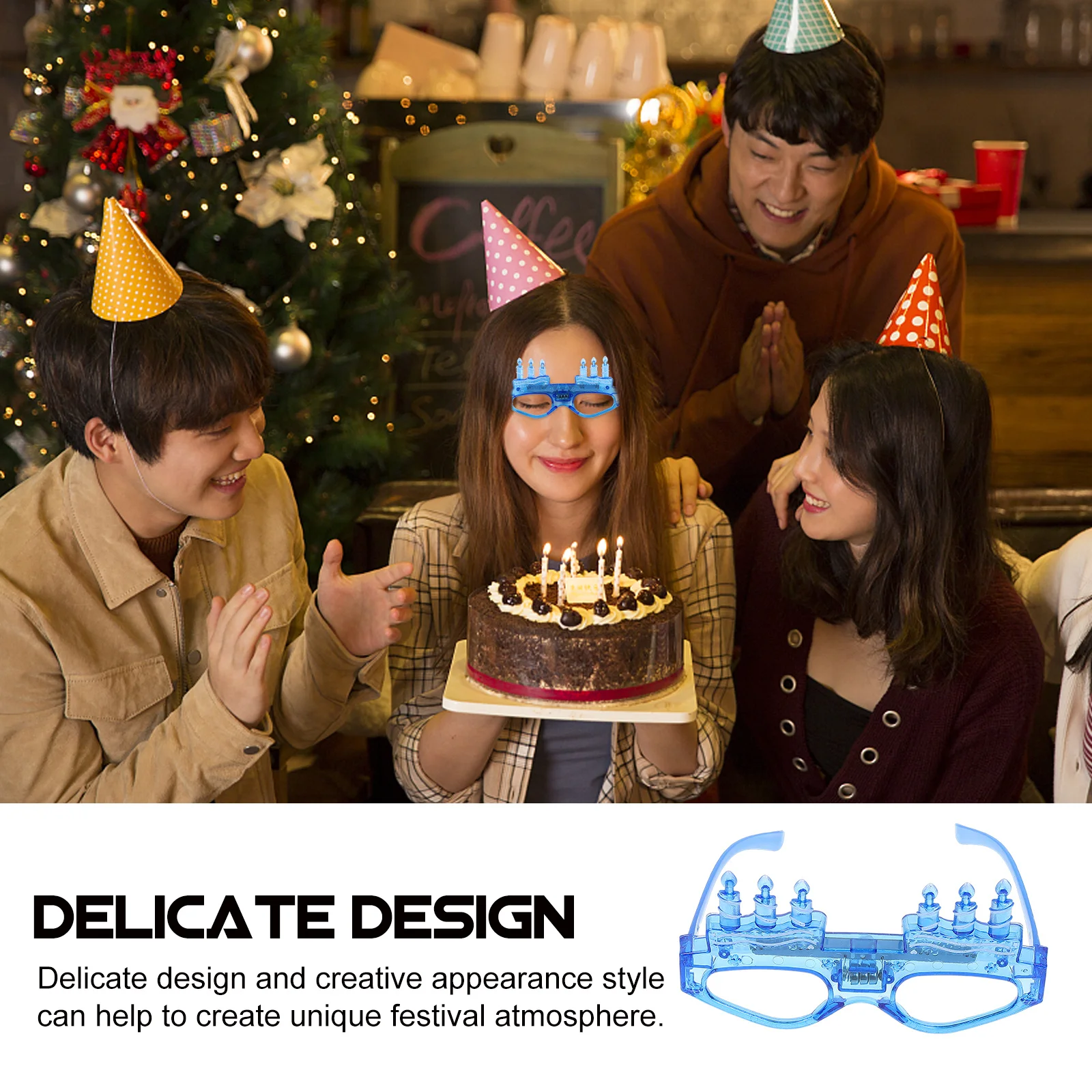 

1Pcs Glowing Glasses Birthday Eyeglasses Funny Party Props for Celebration Decor Random Color Funny Glasses for Birthday