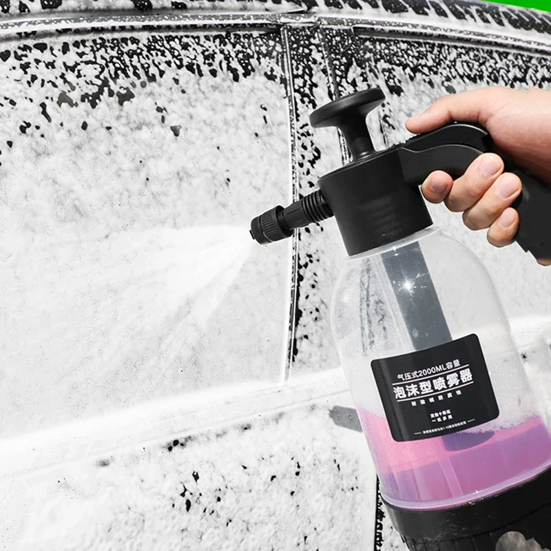 2L Foam Sprayer Car Wash Foam Watering Can Hand-held Air Pressure Type Plastic Sprayer Pot Cars Cleaning Car Detailing Tools